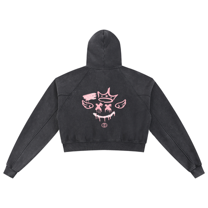 Snow Washed Cropped Hoodie