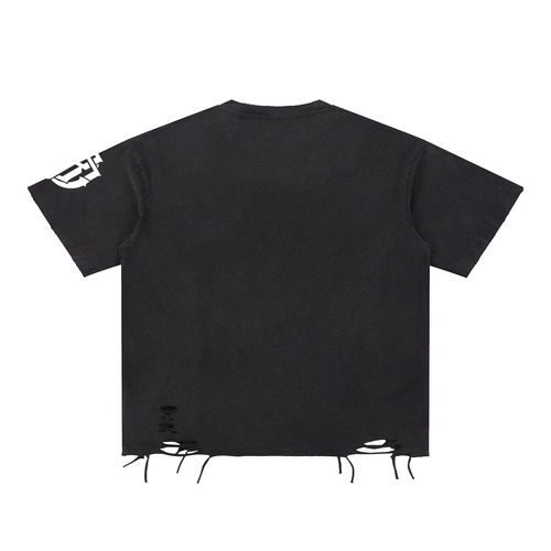 Snow Washed Raw-Hem T-Shirt