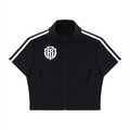 Women's Cropped Full Zip Short Sleeve T-Shirt
