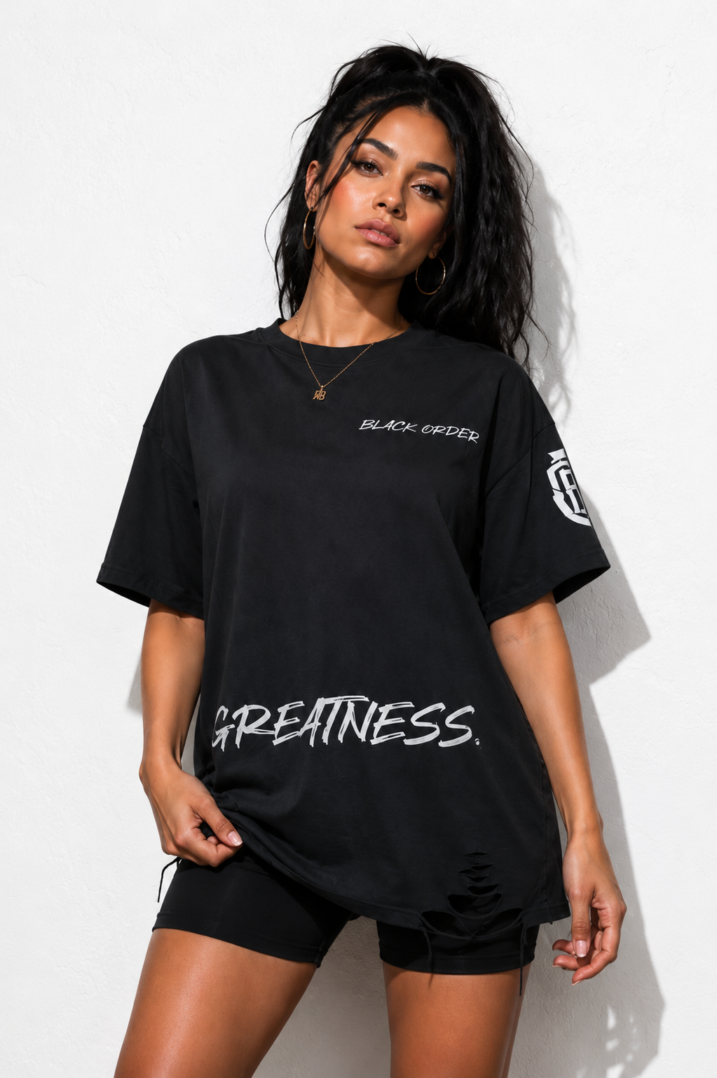 Snow Washed Raw-Hem T-Shirt