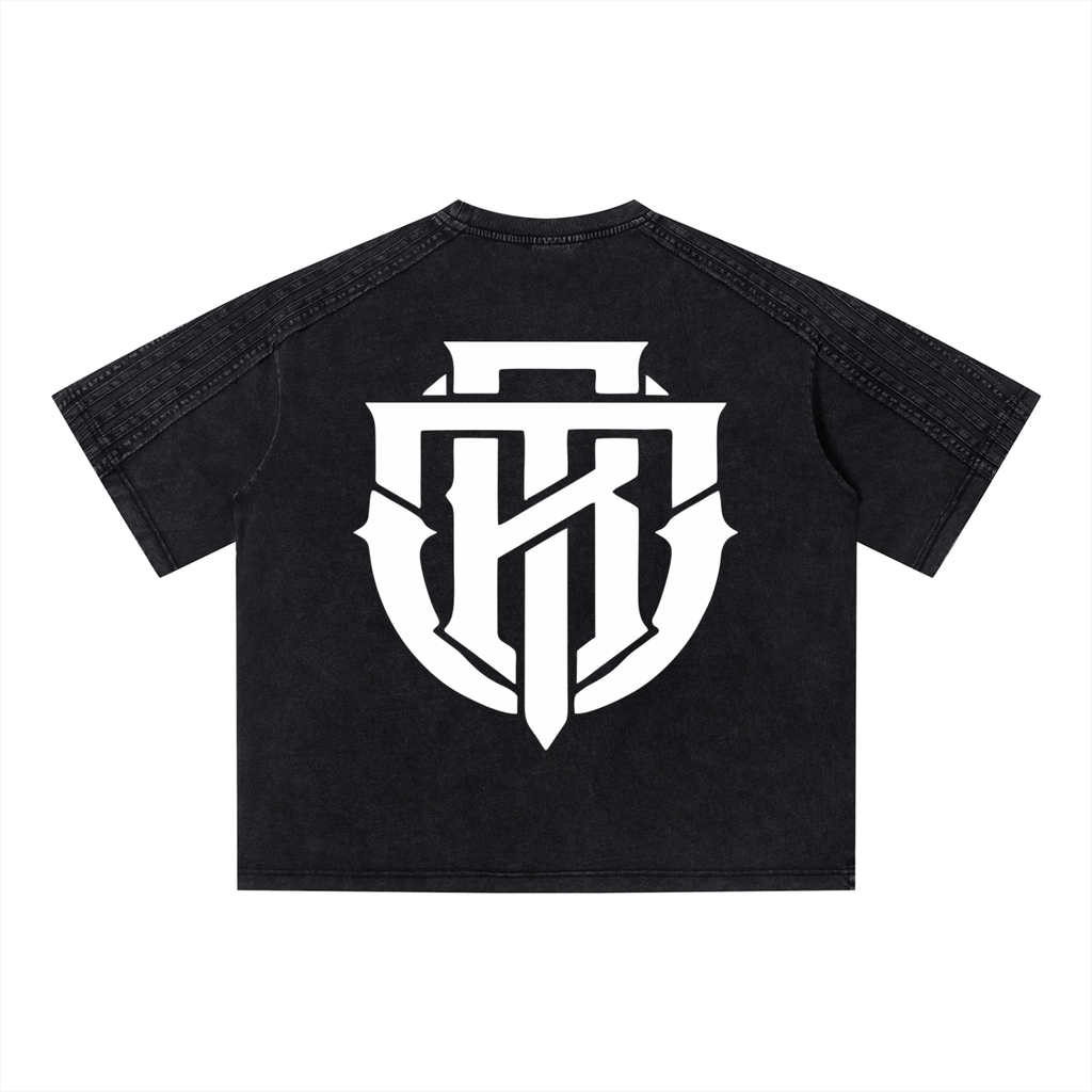 Unisex Vintage Wash Raw Edge Tee &  Short set