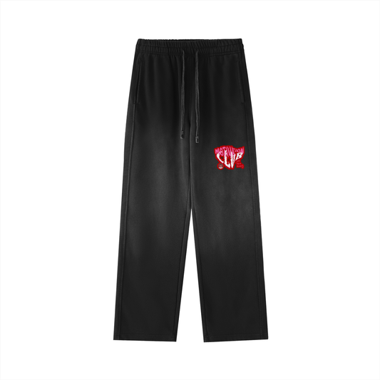 Vintage Washed Gradient Straight-Leg Sweatpants