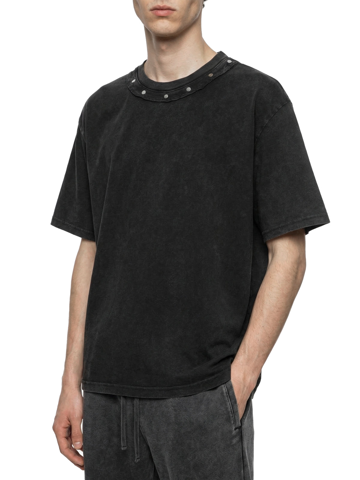 Pumpkin Bear Unisex Washed Boxy Studded T-Shirt