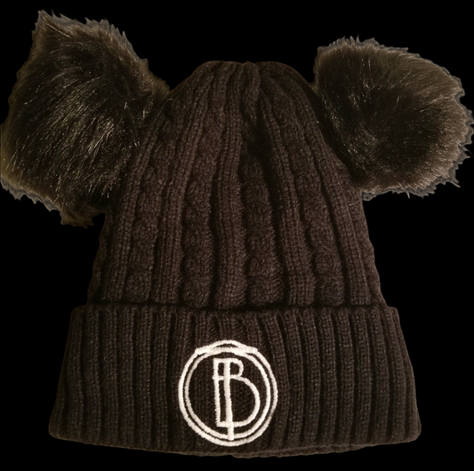 THE BlackOrder Logo Women puff ball beanie